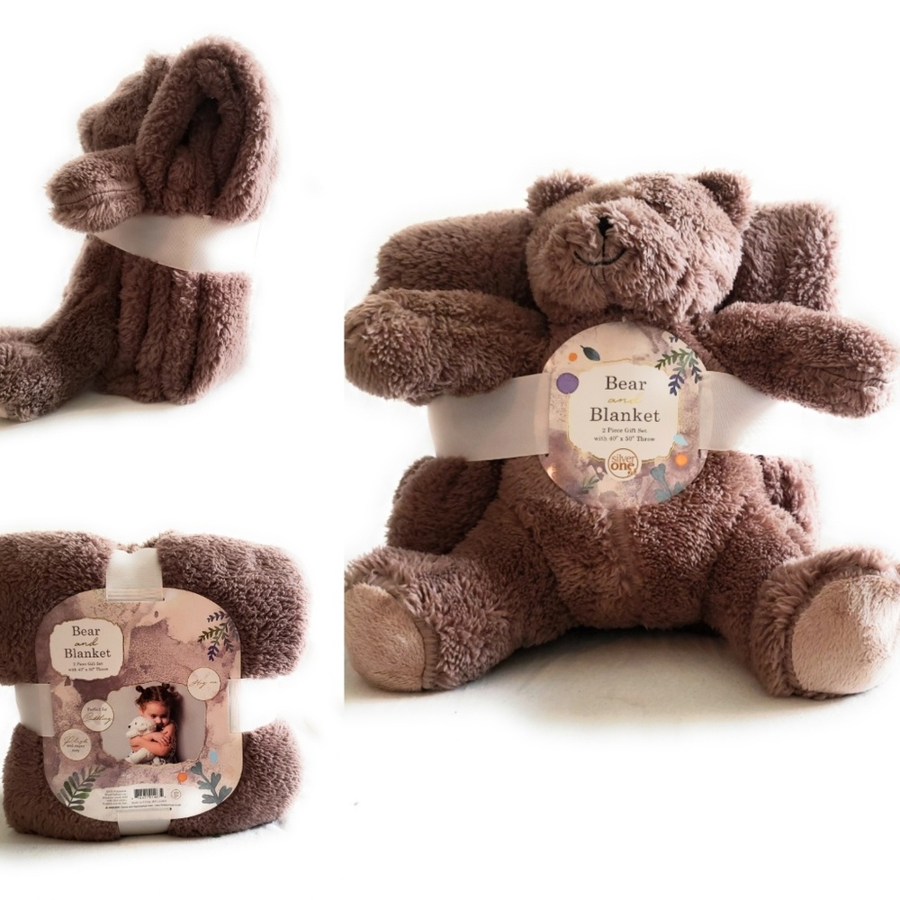 Kids Plush Teddy Bear x Blankets| Kids Gift Set